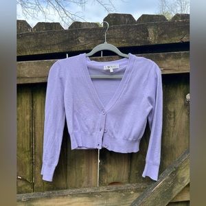 Purple Cropped Cardigan